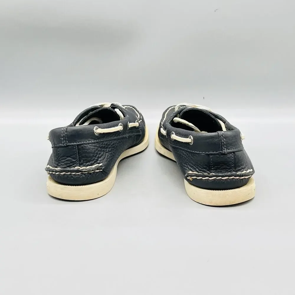 Sperry Shoes Mens 7.5 Blue Leather Top Sider Boat Deck Moc Toe Casual Comfort
